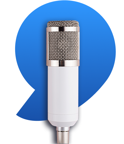 Microfone profissional em estúdio representando a sala de imprensa do iDinheiro